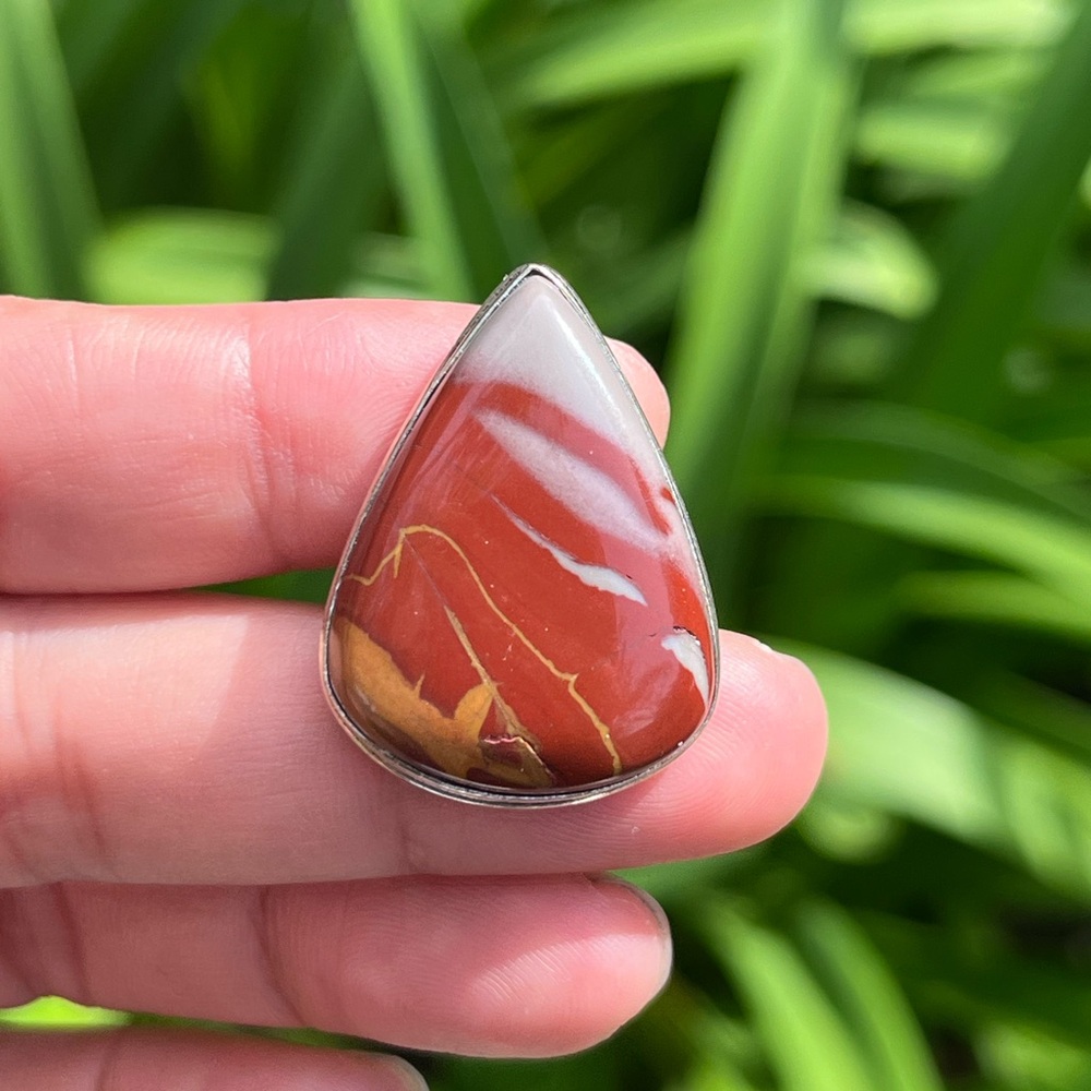 Size 7.5 925 silver plated Noreena jasper ring